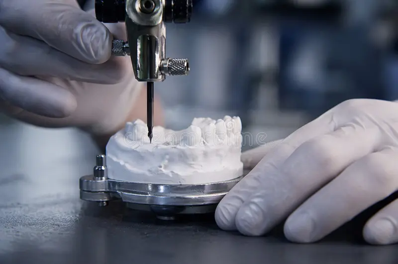 dental laboratory technician crafting dental prosthetics in Bangalore