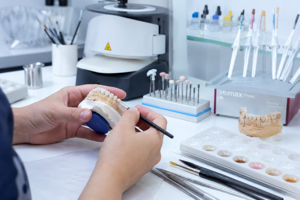 dentist reviewing dental lab checklist before choosing best dental lab in Bangalore